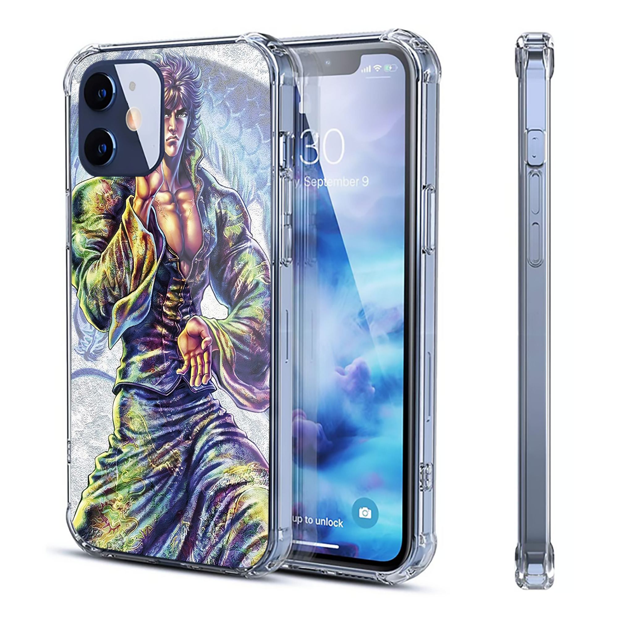 （画像用） 北斗の拳 Fist of the North Star 【iPhone 12シリーズ対応】透明スマホケース（クリアソフトケース）